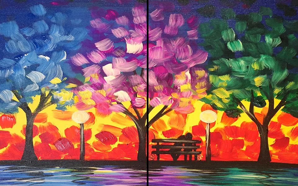 Happy Valentine's Day! Can be painted on 1 or 2 canvases!